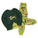 Kit Pijama Grinch em Lã Polar com Pantufa – Presente Perfeito de Natal