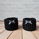 Kit Porta Panetone de Crochê Preto com Laço Branco