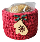 Porta Panetone de Crochê Vermelho com Luvinha